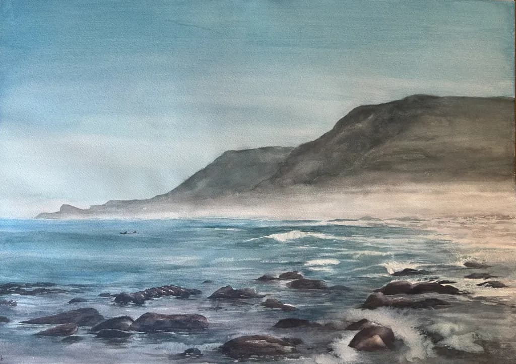 Misty Coastal Waves