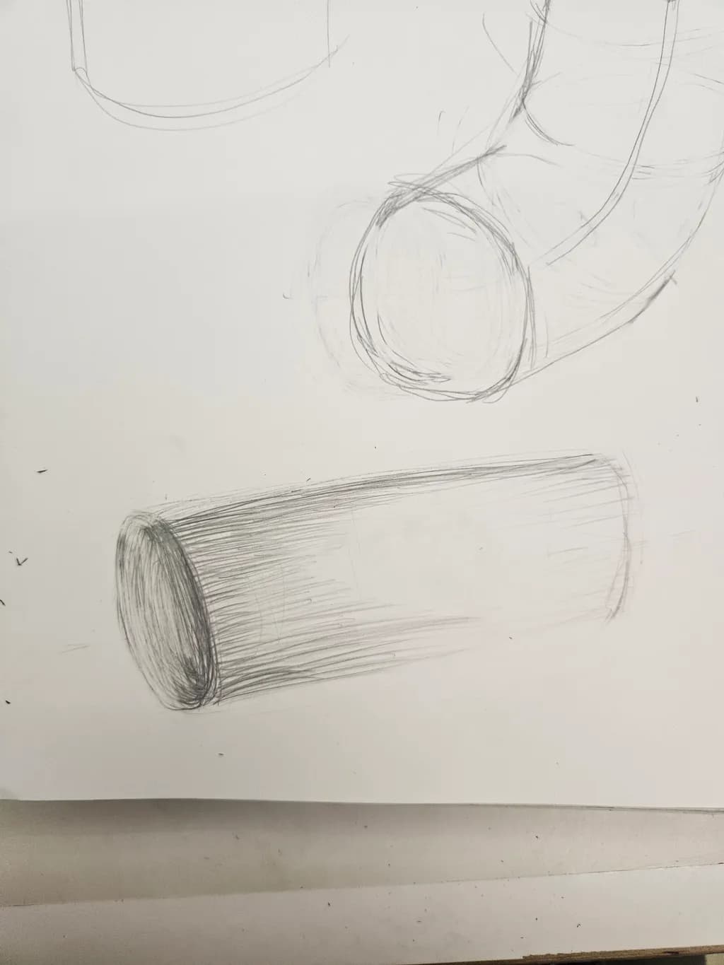 Exploring Form: A Study of Cylindrical Shapes in Sketch Art