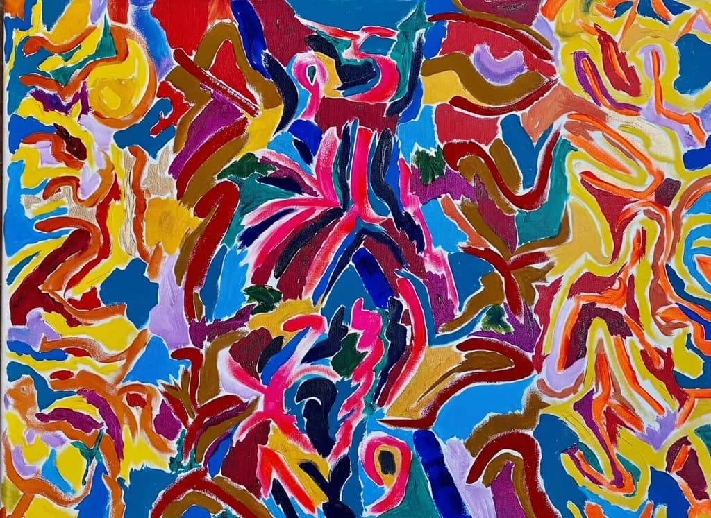 Vibrant Whirl: A Dance of Color and Emotion in Abstract Expressionism