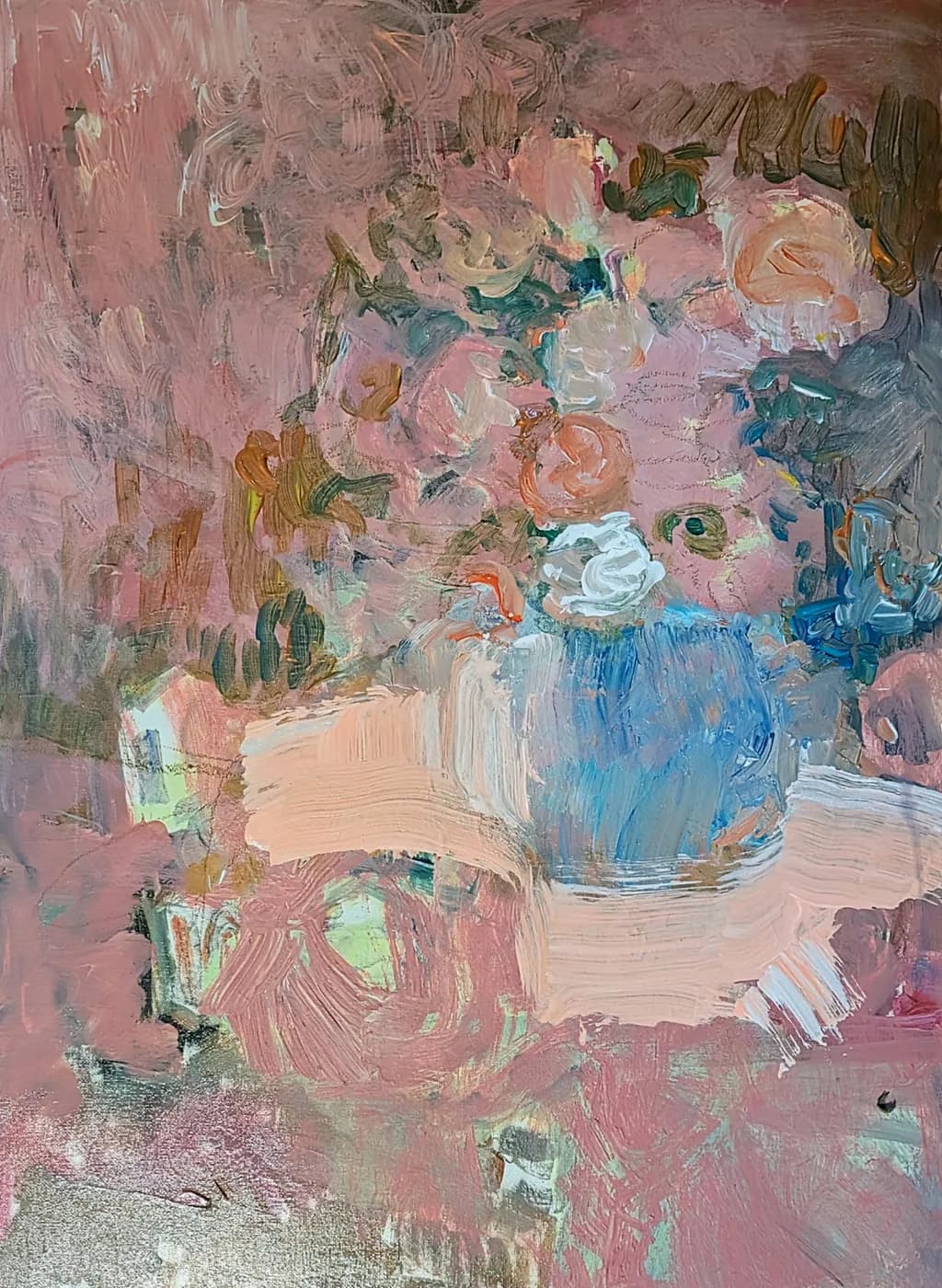 Whispers of Bloom: A Soft Abstract Floral Dance in Colorful Textures