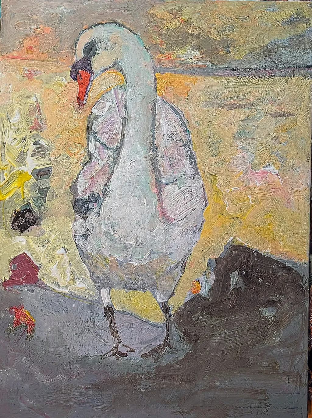 Elegant Serenity: A Majestic Swan in Soft Hues