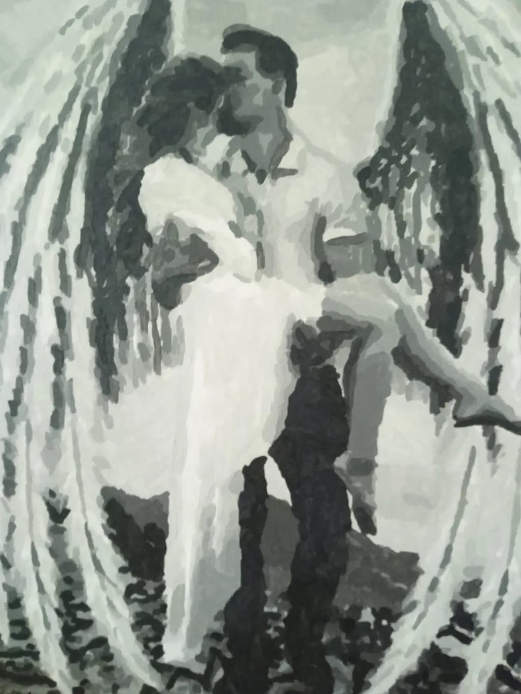Eternal Embrace: A Monochrome Dance of Passion and Love