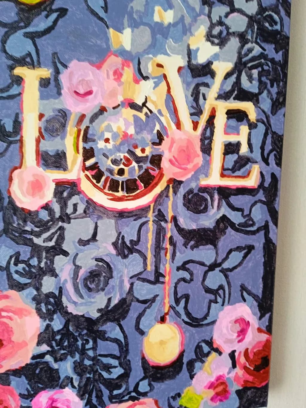Whispers of Love: A Colorful Floral Embrace in Blue Hues