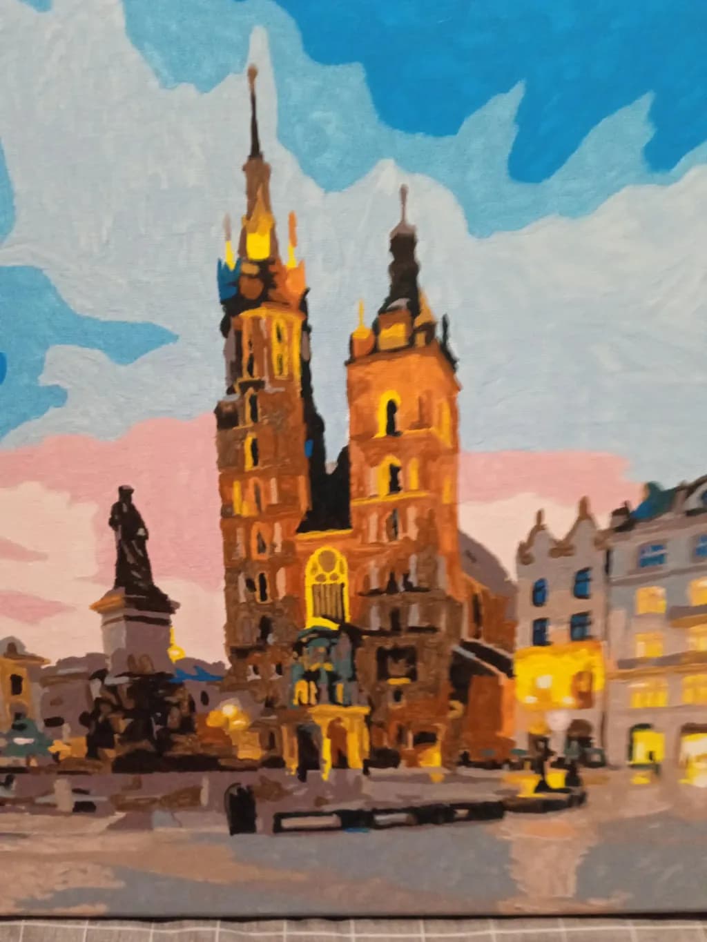 Evening Glow: A Vibrant Cityscape of Historical Architecture