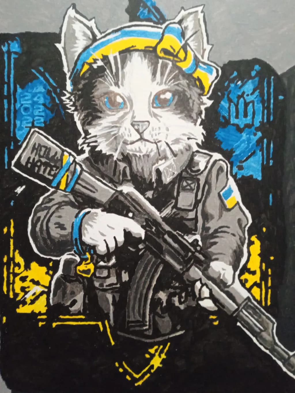 Fierce Feline Patriot: A Bold Tribute to Resilience and Courage