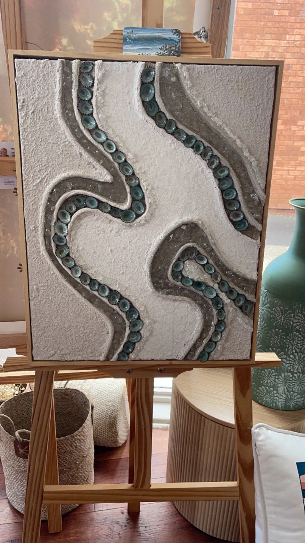 Whispers of the Ocean: Textured Waves in Earthy Tones