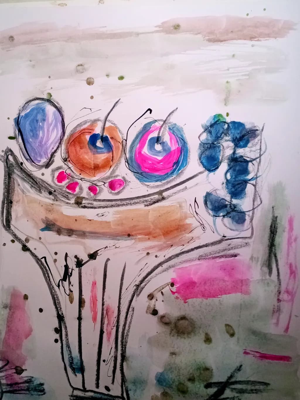 Whimsical Fruit Symphony: A Colorful Abstract Journey Through Nature's Palette