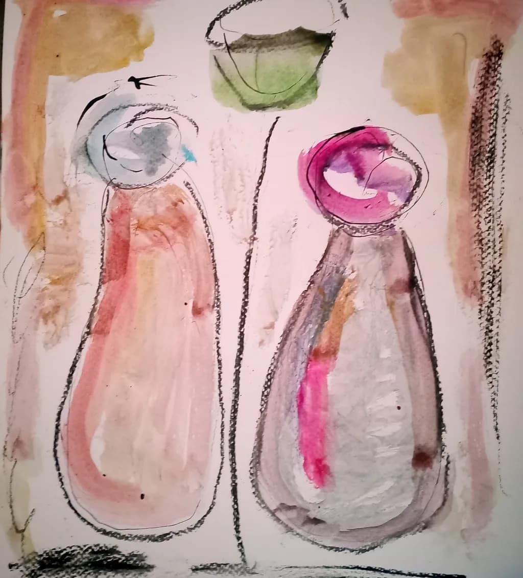 Whimsical Bottles: A Dance of Color and Form in Abstract Watercolor Art