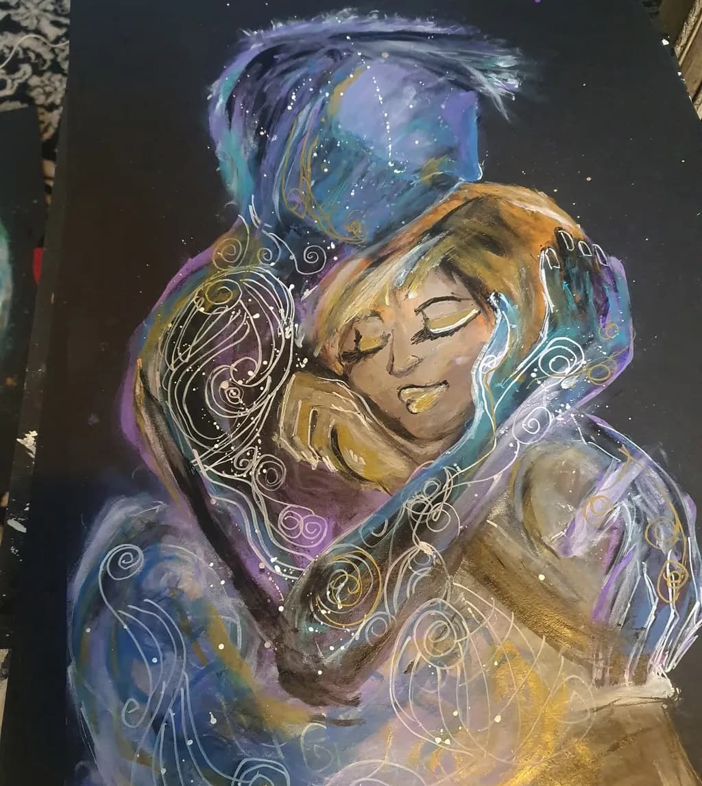 Ethereal Embrace: A Cosmic Connection of Love and Light