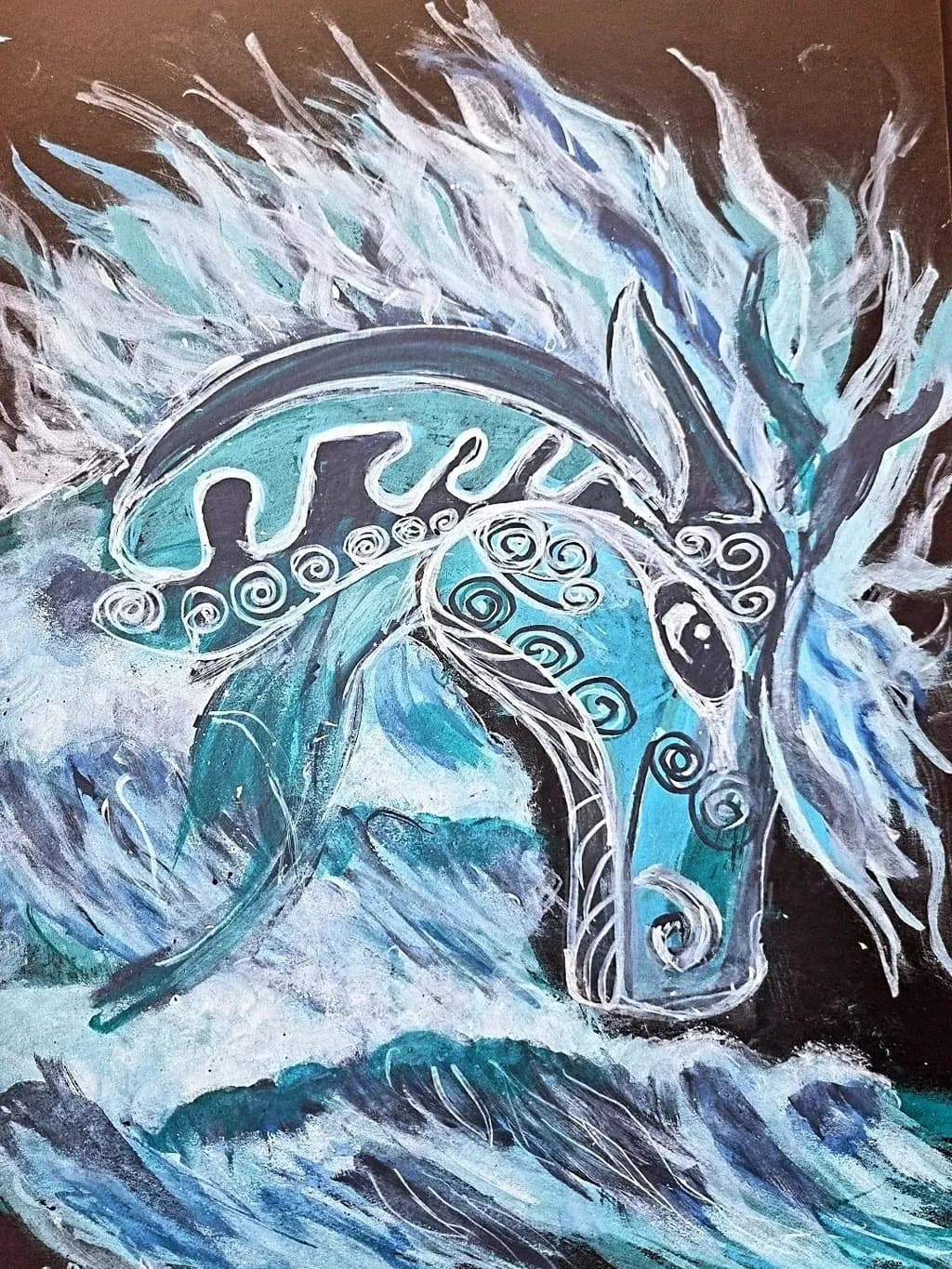 Majestic Waves: The Spirit of the Ocean Horse