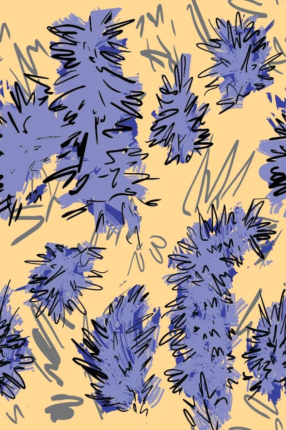 Whimsical Blooms: A Dance of Purple and Yellow Textures