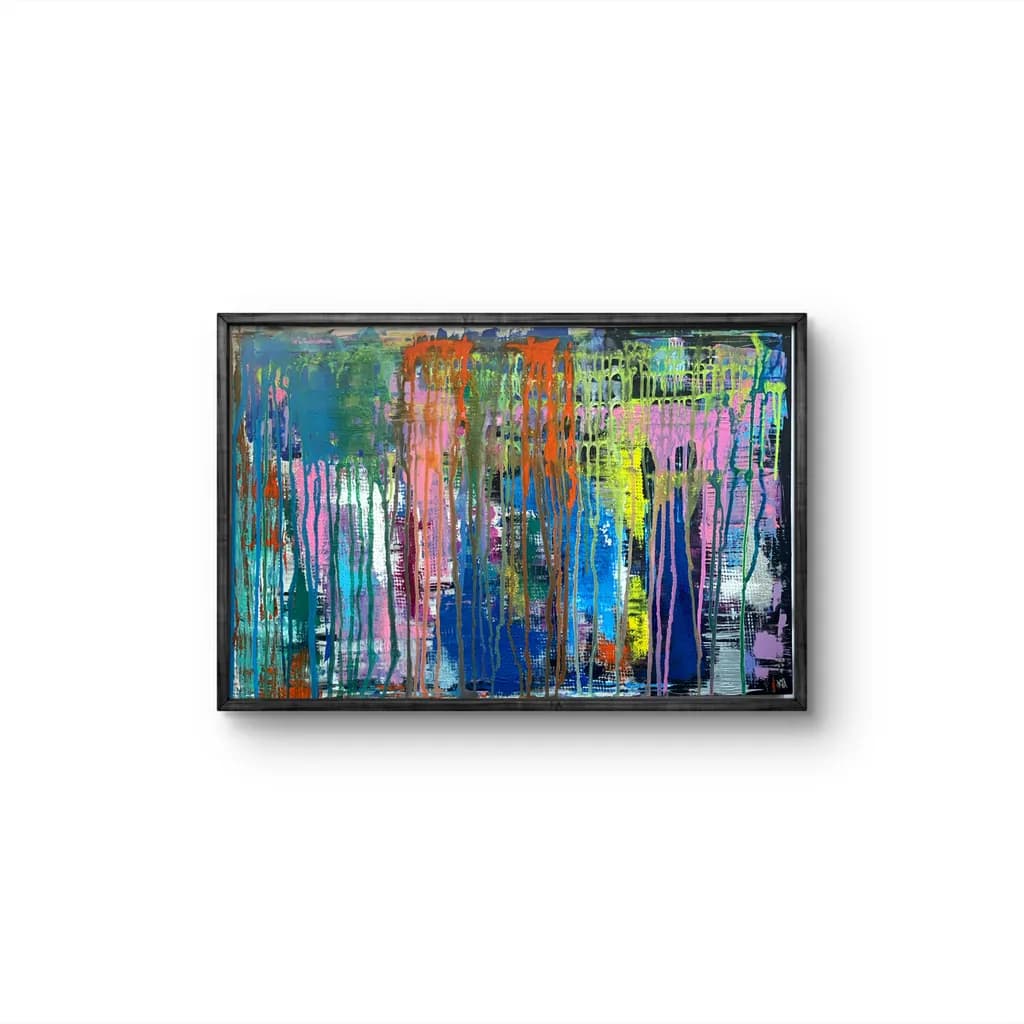 Vibrant Drip Symphony: A Modern Abstract Journey Through Colorful Expression