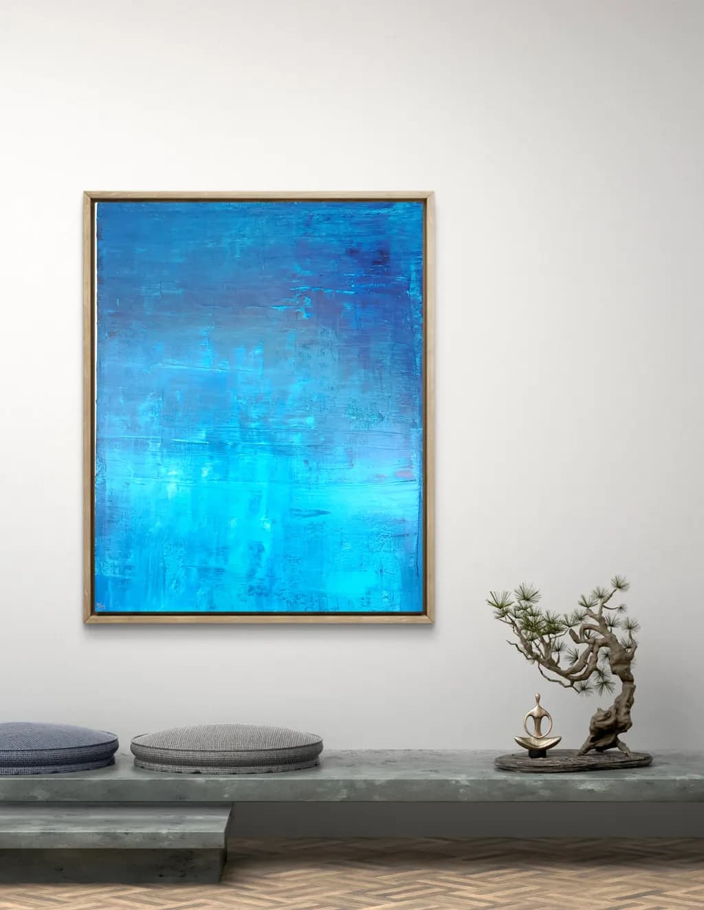 Serenity in Blue: A Modern Abstract Journey Through Minimalism