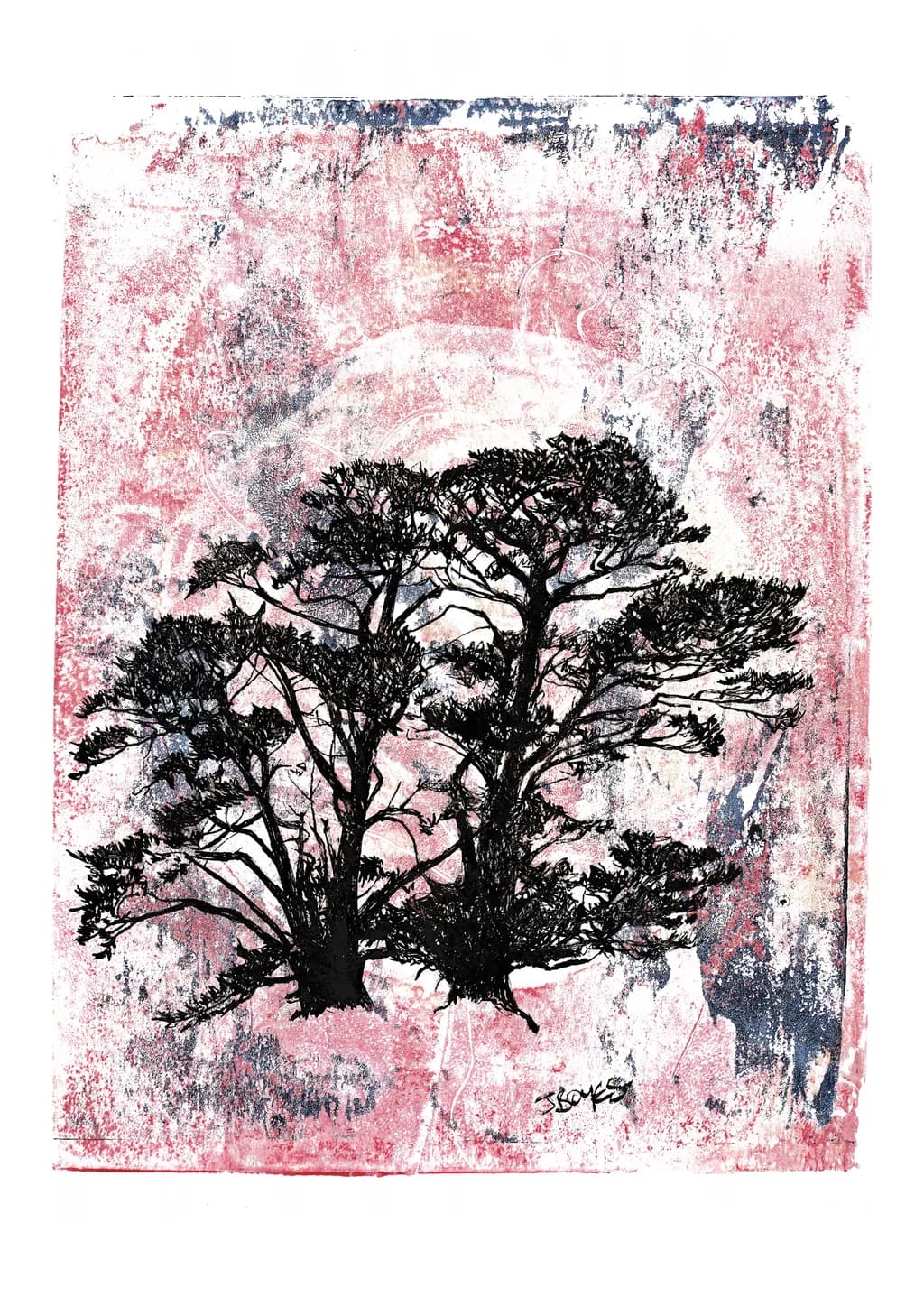 Whispers of Nature: A Silhouette of Resilience in Abstract Harmony