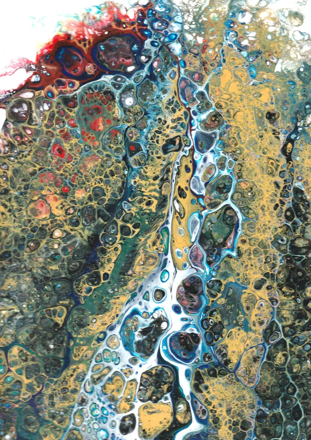 Vibrant Fluidity: An Abstract Journey Through Color and Texture