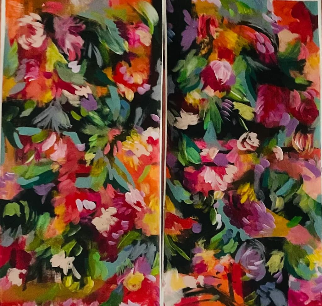 Vibrant Floral Symphony: An Abstract Celebration of Color and Texture