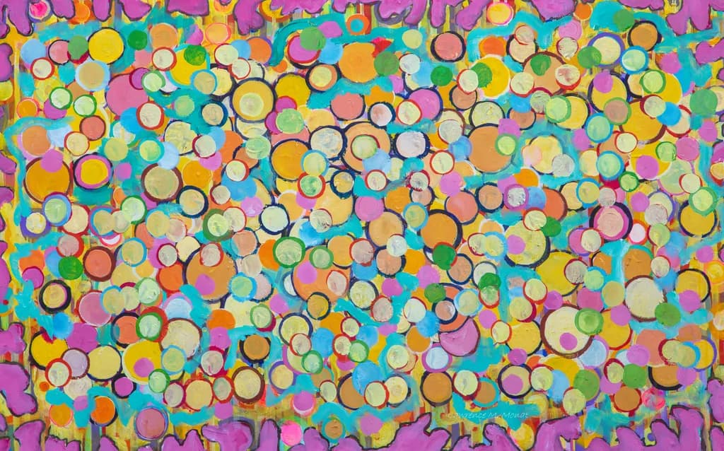 Vibrant Harmony: A Celebration of Colorful Circles in Abstract Expressionism