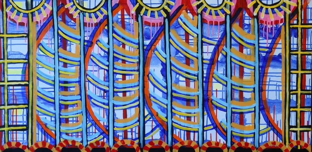 Vibrant Echoes: A Dance of Color and Form in Abstract Expressionism