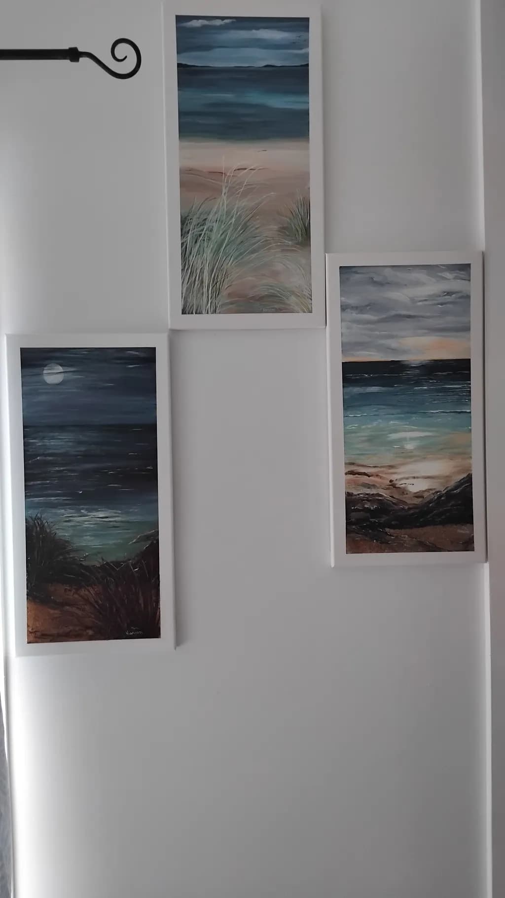 Serene Coastal Reflections: A Triptych of Tranquil Seascapes