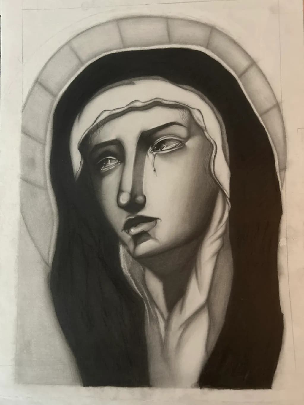 Ethereal Grief: A Monochrome Portrait of Emotion and Expression