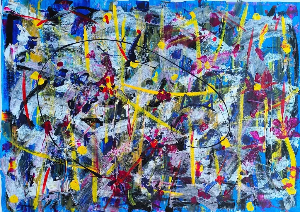 Cat in a abstract landscape