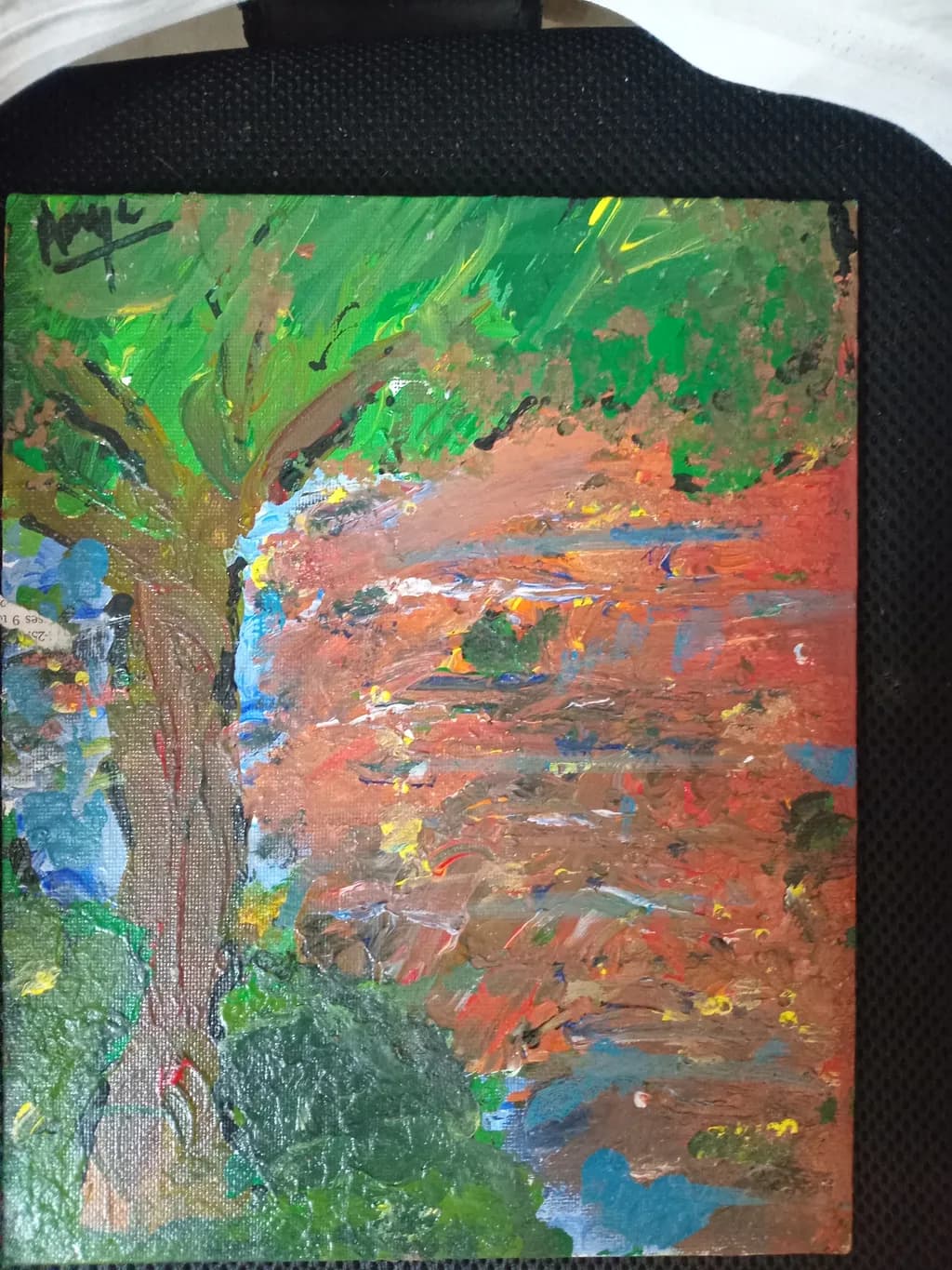 Vibrant Whispers of Nature: An Abstract Tree Landscape in Colorful Harmony
