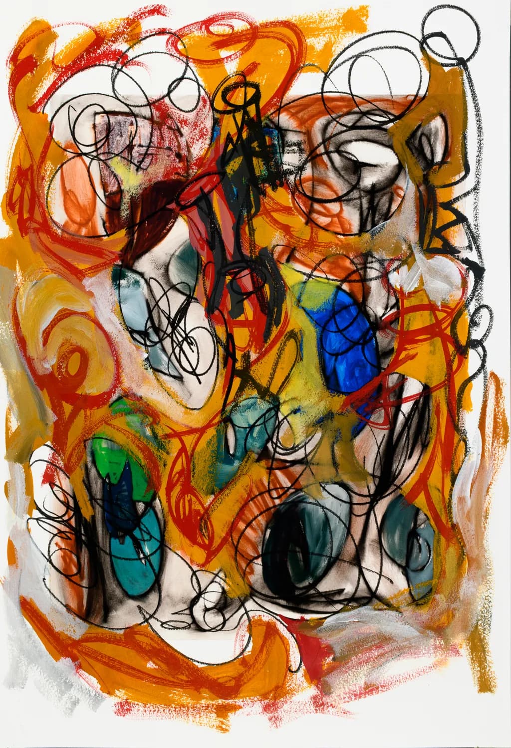 Vibrant Chaos: An Abstract Dance of Color and Form