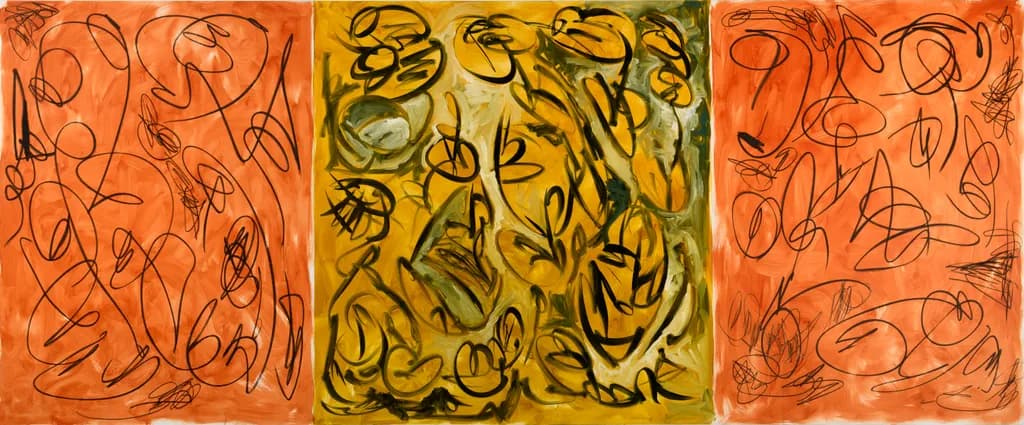 Vibrant Chaos: An Energetic Dance of Color and Form