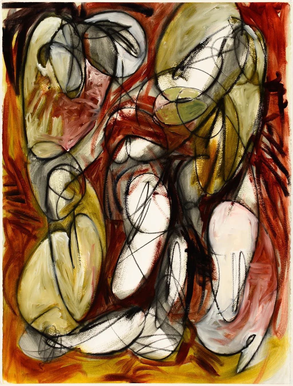 Whispers of Emotion: A Dance of Abstract Forms in Earthy Hues