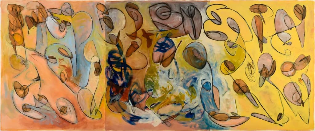 Whimsical Fluidity: An Abstract Dance of Color and Form