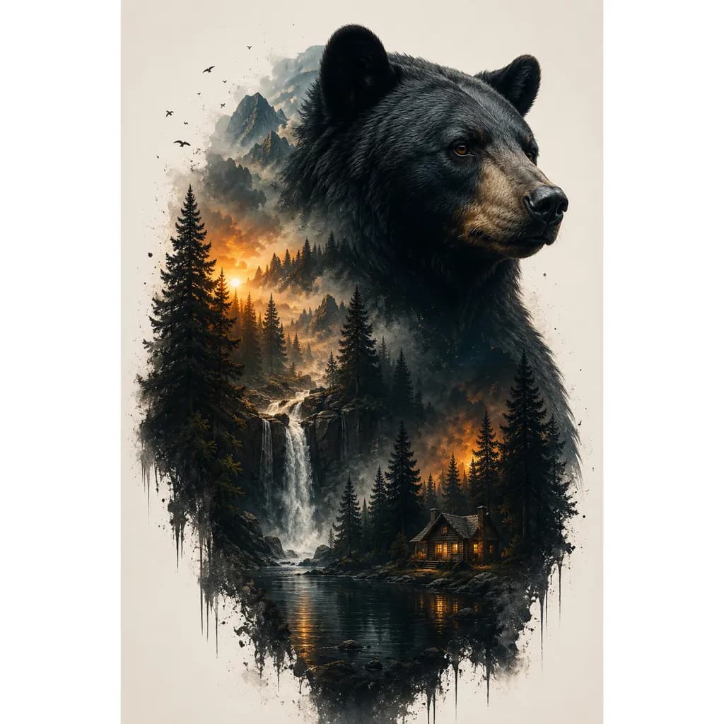 Forest Bear Sunset