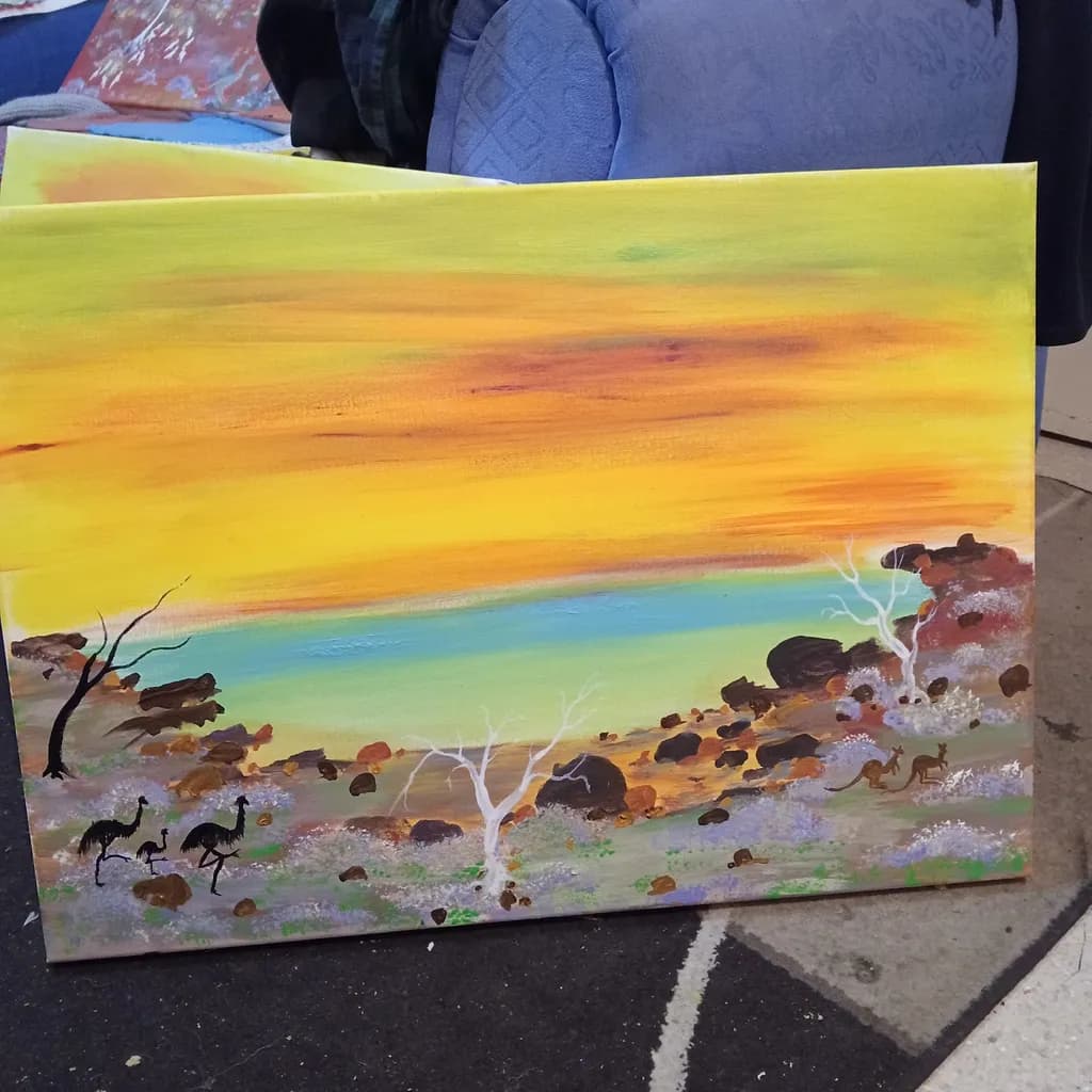 Vibrant Harmony: An Abstract Landscape of Nature and Wildlife