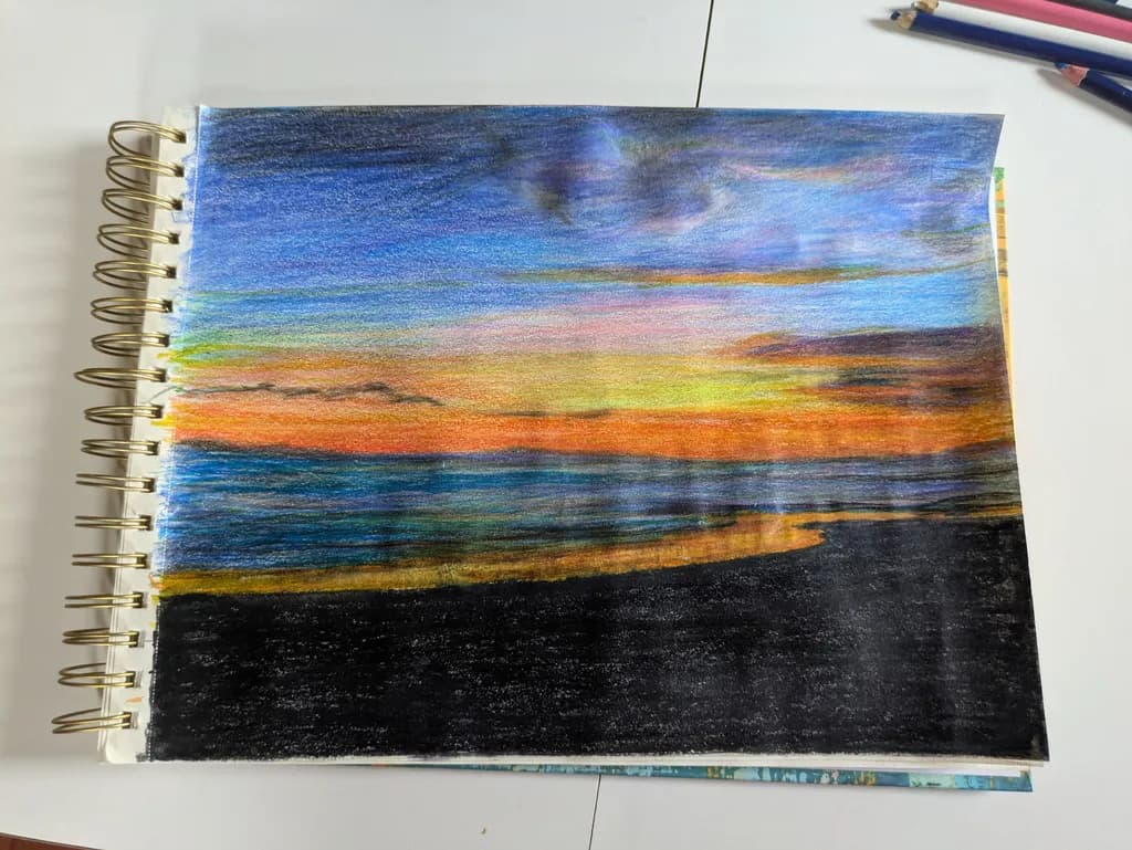 Ethereal Sunset: A Vibrant Dance of Colors Over the Ocean Horizon