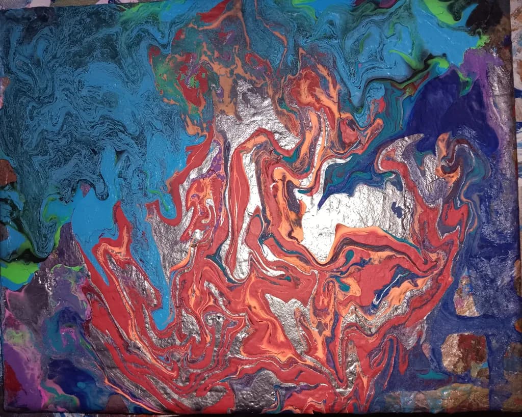 Vibrant Whirlwind: A Dance of Color and Texture in Abstract Art