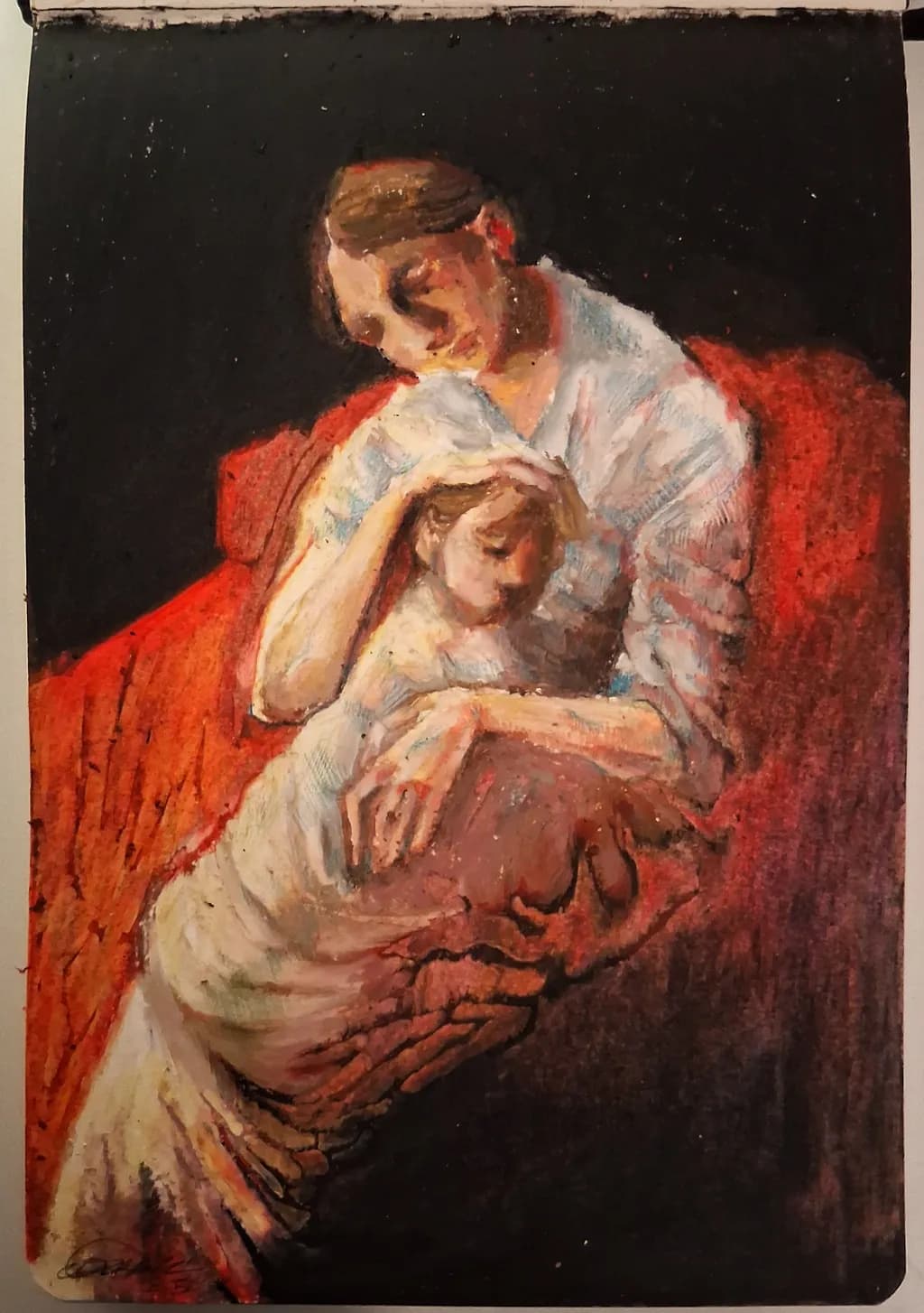Embracing the Essence of Motherhood: A Tender Connection in Art