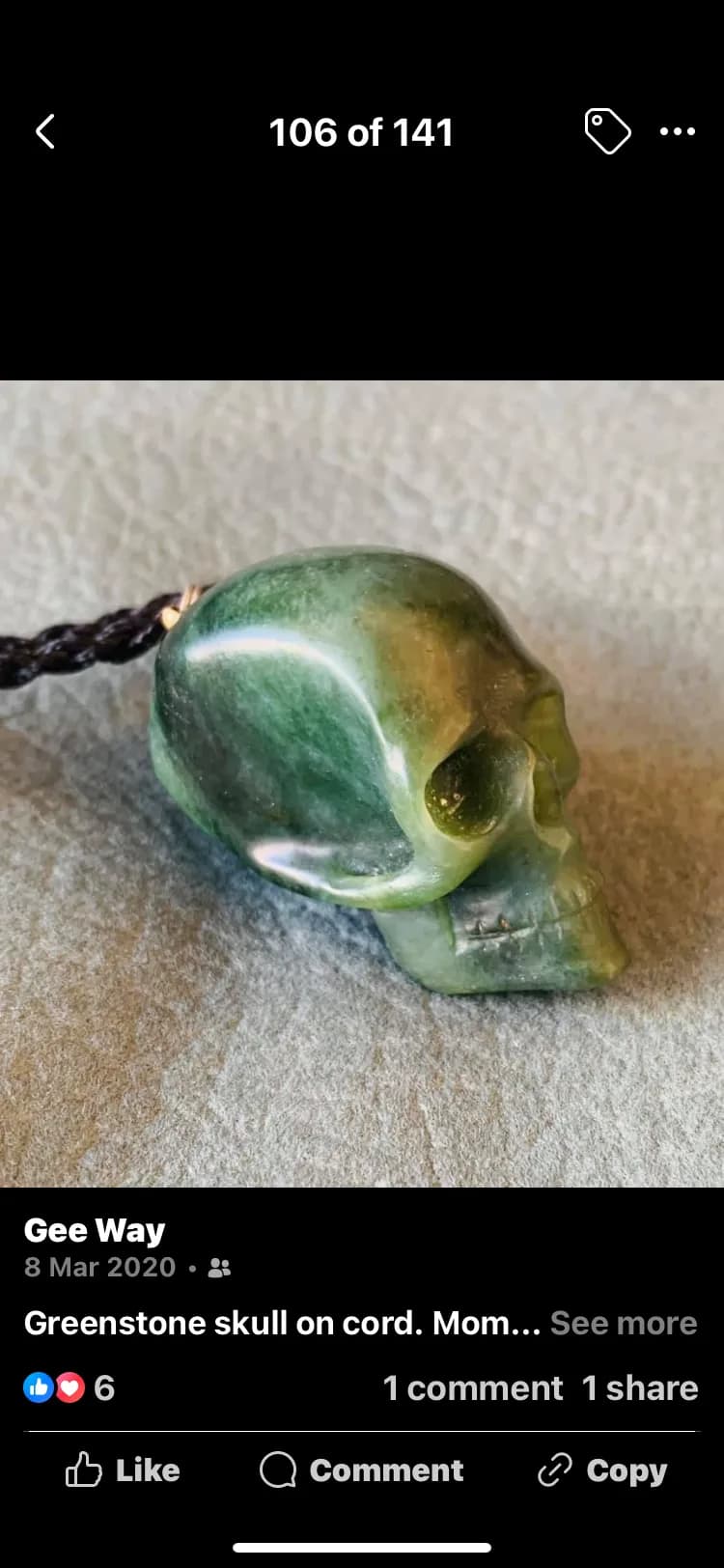 Mystical Greenstone Skull Pendant: A Unique Artisan Necklace for Nature Lovers