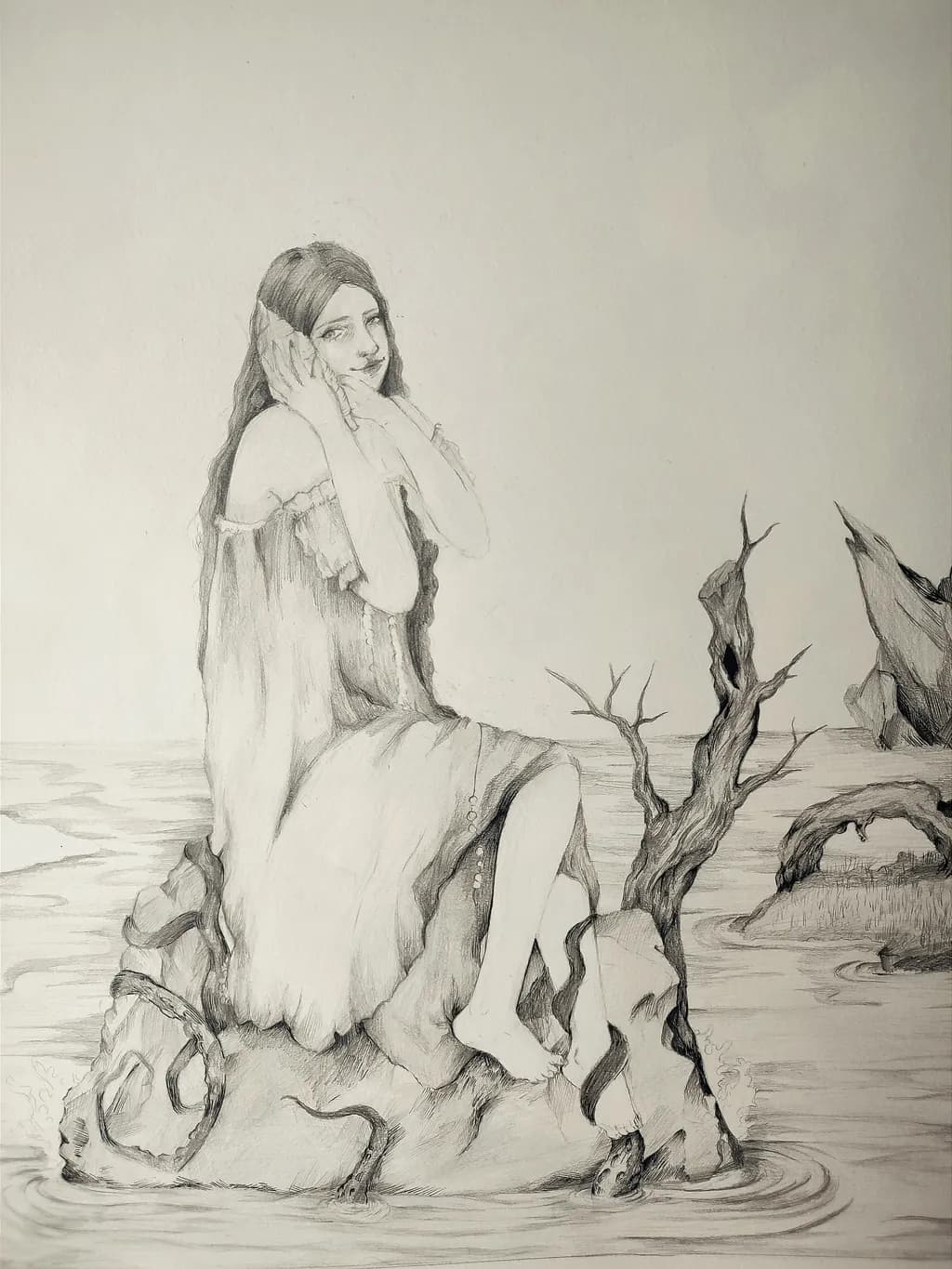 Whispers of the Sea: A Serene Portrait of Solitude and Reflection