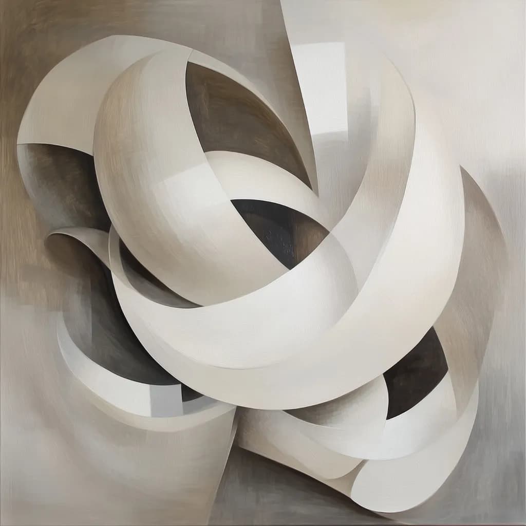 Ethereal Whispers: A Dance of Curves and Shadows in Monochrome Harmony