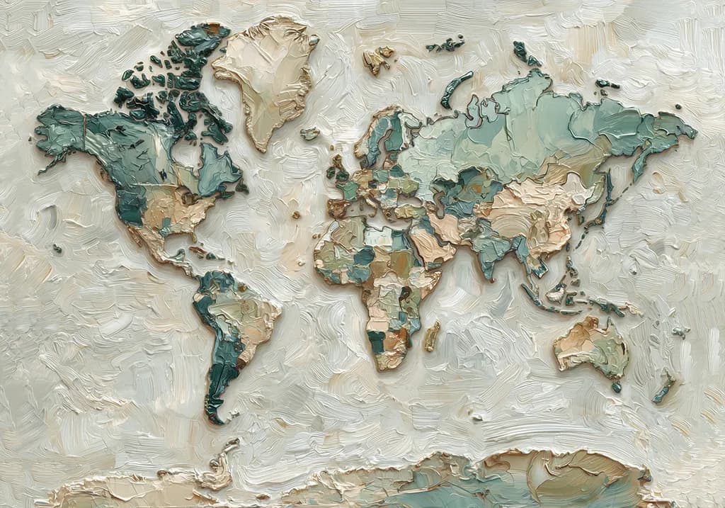Worlds in Texture: An Abstract Map of Colorful Geography