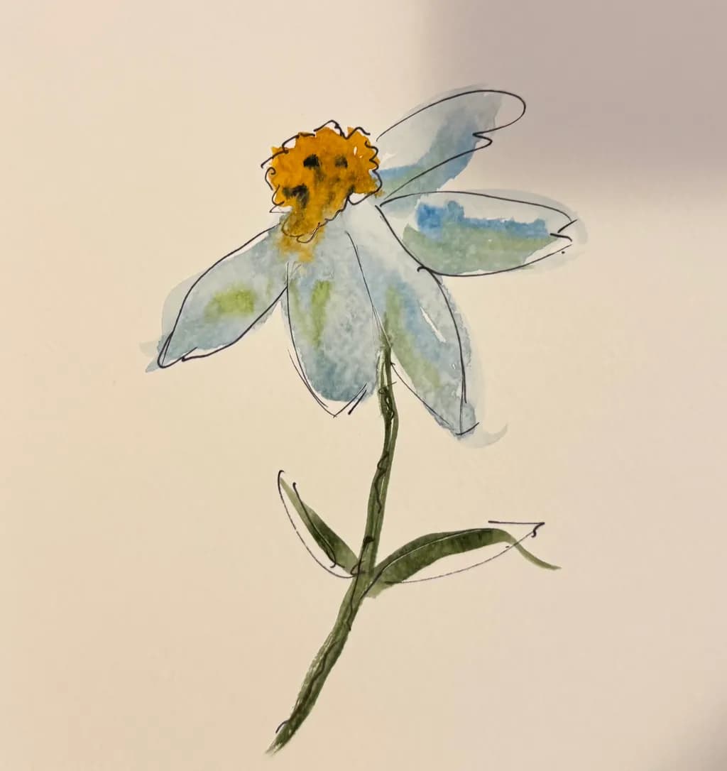 Whispers of Spring: A Delicate Watercolor Flower in Bloom