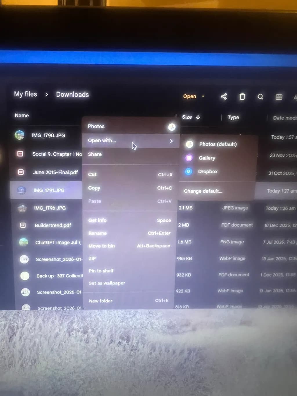 Digital File Menu