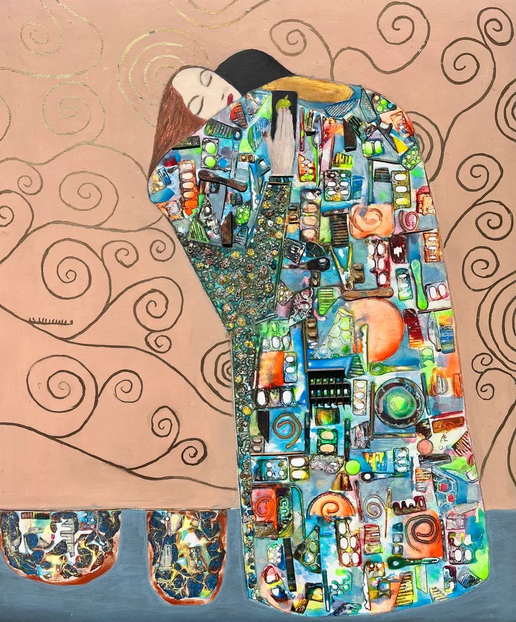 Embrace of Colors: A Whimsical Journey Through Love and Artistry