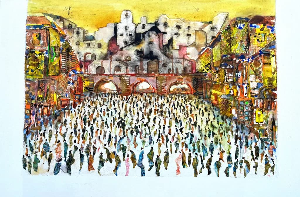 "Whispers of the Crowd: A Vibrant Tapestry of Urban Life"