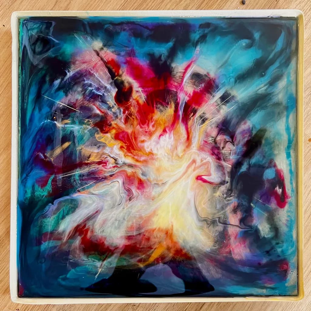 Ethereal Explosion: A Dance of Color and Light in Abstract Art