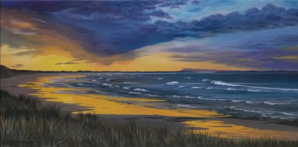Whispers of Dusk: A Serene Coastal Sunset Reflection