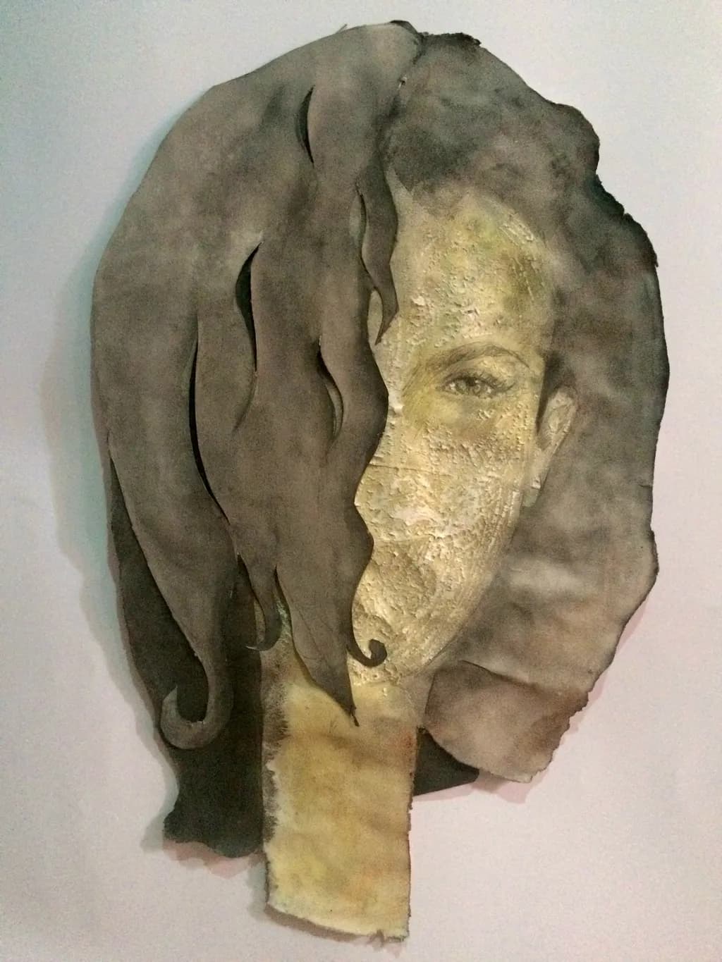 Whispers of Identity: A Mixed Media Portrait of Elegance and Mystery