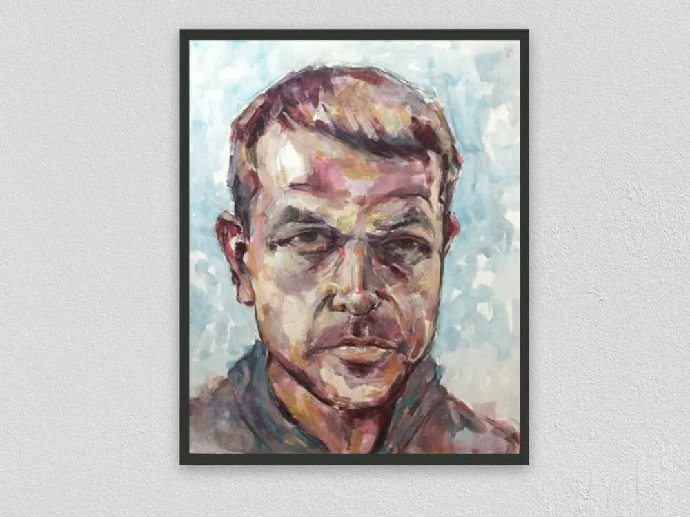 Ethereal Reflections: A Contemporary Portrait in Watercolor Hues