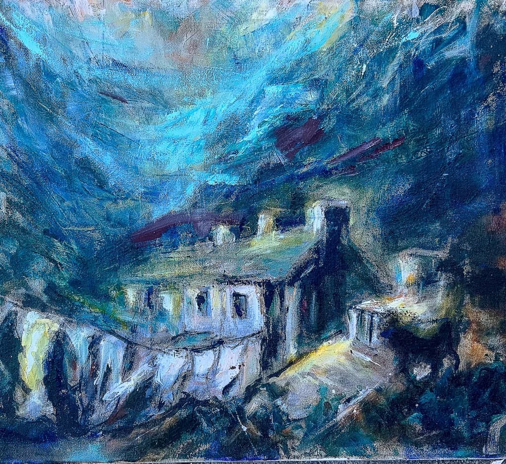 Whispers of the Blue: A Mystical Landscape Journey Through Nostalgia