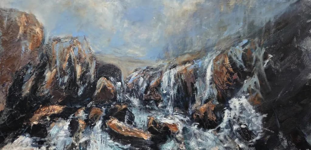 Rocky Waterfall Landscape