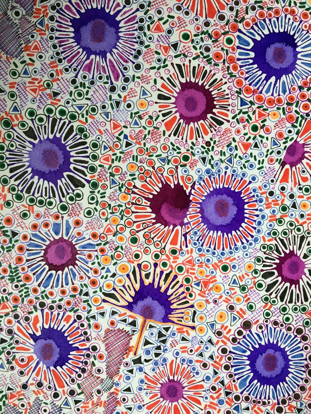 Vibrant Blossoms: A Kaleidoscope of Colorful Patterns and Shapes in Abstract Art